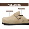 image:imageProject Cloud Kids 100 Genuine Leather Non Slip Clogs with Cork Footbed  Memory Foam Insole Arch Support Sandals for Boys amp Girls Slippers Comfortable Casual Everyday Indoor Outdoor Home FootwearTaupe Suede