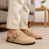image:imageProject Cloud Kids 100 Genuine Leather Non Slip Clogs with Cork Footbed  Memory Foam Insole Arch Support Sandals for Boys amp Girls Slippers Comfortable Casual Everyday Indoor Outdoor Home FootwearStone Suede