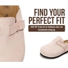 image:imageProject Cloud Kids 100 Genuine Leather Non Slip Clogs with Cork Footbed  Memory Foam Insole Arch Support Sandals for Boys amp Girls Slippers Comfortable Casual Everyday Indoor Outdoor Home FootwearLight Pink Suede