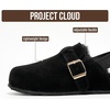 image:imageProject Cloud Kids 100 Genuine Leather Non Slip Clogs with Cork Footbed  Memory Foam Insole Arch Support Sandals for Boys amp Girls Slippers Comfortable Casual Everyday Indoor Outdoor Home FootwearBlack Fur Lined