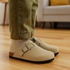 image:imageProject Cloud Kids 100 Genuine Leather Non Slip Clogs with Cork Footbed  Memory Foam Insole Arch Support Sandals for Boys amp Girls Slippers Comfortable Casual Everyday Indoor Outdoor Home FootwearTaupe Suede