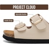 image:imageProject Cloud Kids Sandals 100 Genuine Leather Slides for Boys amp Girls  Natural Cork Footbed Non Slip Lightweight Water Resistant Sandals  Beach Footwear Sandals for Kids  Comfortable Kids SlidesDusty Pink Suede