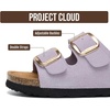image:imageProject Cloud Kids Sandals 100 Genuine Leather Slides for Boys amp Girls  Natural Cork Footbed Non Slip Lightweight Water Resistant Sandals  Beach Footwear Sandals for Kids  Comfortable Kids SlidesLavender Suede