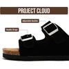 image:imageProject Cloud Kids Sandals 100 Genuine Leather Slides for Boys amp Girls  Natural Cork Footbed Non Slip Lightweight Water Resistant Sandals  Beach Footwear Sandals for Kids  Comfortable Kids SlidesBlack Suede