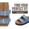 image:imageProject Cloud Kids Sandals 100 Genuine Leather Slides for Boys amp Girls  Natural Cork Footbed Non Slip Lightweight Water Resistant Sandals  Beach Footwear Sandals for Kids  Comfortable Kids SlidesDenim