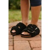 image:imageProject Cloud Kids Sandals 100 Genuine Leather Slides for Boys amp Girls  Natural Cork Footbed Non Slip Lightweight Water Resistant Sandals  Beach Footwear Sandals for Kids  Comfortable Kids SlidesBlack Fur