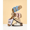 image:imageProject Cloud Kids Sandals 100 Genuine Leather Slides for Boys amp Girls  Natural Cork Footbed Non Slip Lightweight Water Resistant Sandals  Beach Footwear Sandals for Kids  Comfortable Kids SlidesGold Leather