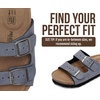image:imageProject Cloud Kids Sandals 100 Genuine Leather Slides for Boys amp Girls  Natural Cork Footbed Non Slip Lightweight Water Resistant Sandals  Beach Footwear Sandals for Kids  Comfortable Kids SlidesJersey Blue Leather