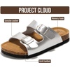 image:imageProject Cloud Kids Sandals 100 Genuine Leather Slides for Boys amp Girls  Natural Cork Footbed Non Slip Lightweight Water Resistant Sandals  Beach Footwear Sandals for Kids  Comfortable Kids SlidesSilver