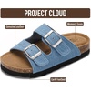 image:imageProject Cloud Kids Sandals 100 Genuine Leather Slides for Boys amp Girls  Natural Cork Footbed Non Slip Lightweight Water Resistant Sandals  Beach Footwear Sandals for Kids  Comfortable Kids SlidesDenim