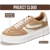 image:imageProject Cloud Lightweight Platform Sneakers for Women Footwear Volley  Memory Foam Insole for Comfortability NonSlip Casual Platform Shoes for Women Sneakers Lightweight Laceup ShoesTan Mult