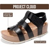 image:imageProject Cloud Platform Sandals for Women Strappy Wedges Plush Insole 2026  Comfortable and Lightweight Fashion Wedge Sandals for Women  NonSlip Sole with Adjustable Strap for Every OccasionsPhased  Black