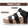 image:imageProject Cloud Platform Sandals for Women Strappy Wedges Plush Insole 2026  Comfortable and Lightweight Fashion Wedge Sandals for Women  NonSlip Sole with Adjustable Strap for Every OccasionsPhased  Black