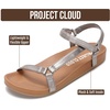 image:imageProject Cloud Sandals for Women Strappy Adjustable Slides 2026 Brandy  Adjustable Straps Plush Insole Lightweight NonSlip Sole Womens Slides for Everyday Wear AllDay ComfortPewter