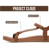 image:imageProject Cloud Sandals for Women Strappy Adjustable Slides 2026 Brandy  Adjustable Straps Plush Insole Lightweight NonSlip Sole Womens Slides for Everyday Wear AllDay ComfortWhiskey