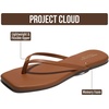 image:imageProject Cloud Square Toe Flip Flops For Women  Sandals WomenDEDICATION  Womens Flip Flop with Memory Foam Insole Beach Essentials Womens Sandals  Thong Sandals Women Footwear  Square Toe SandalsCognac