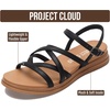 image:imageProject Cloud Wedge Sandals for Women Plush Insole Strappy Sandals 2026  Soft Plush Insole Lightweight Design NonSlip Durable Outsole Strappy Wedge Sandals for Women Everyday ComfortBlack