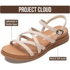 image:imageProject Cloud Wedge Sandals for Women Plush Insole Strappy Sandals 2026  Soft Plush Insole Lightweight Design NonSlip Durable Outsole Strappy Wedge Sandals for Women Everyday ComfortCream