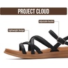 image:imageProject Cloud Wedge Sandals for Women Plush Insole Strappy Sandals 2026  Soft Plush Insole Lightweight Design NonSlip Durable Outsole Strappy Wedge Sandals for Women Everyday ComfortBlack