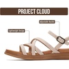 image:imageProject Cloud Wedge Sandals for Women Plush Insole Strappy Sandals 2026  Soft Plush Insole Lightweight Design NonSlip Durable Outsole Strappy Wedge Sandals for Women Everyday ComfortCream