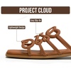 image:imageProject Cloud Womens Flat Sandals Non Slip Dressy Sandals for Women Lisa  Womens Dress Sandals Memory Foam Cushioning Comfortable Lightweight Casual Footwear Summer Vacation Travel Everyday OutdoorsCognac