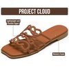 image:imageProject Cloud Womens Flat Sandals Non Slip Dressy Sandals for Women Lisa  Womens Dress Sandals Memory Foam Cushioning Comfortable Lightweight Casual Footwear Summer Vacation Travel Everyday OutdoorsCognac