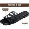 image:imageProject Cloud Womens Flat Sandals Non Slip Dressy Sandals for Women Lisa  Womens Dress Sandals Memory Foam Cushioning Comfortable Lightweight Casual Footwear Summer Vacation Travel Everyday OutdoorsBlack