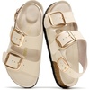 image:imageProject Cloud 100 Genuine Leather Ankle Strap Footbed Sandals WomenGarda  Backstrap Sandals for Women Lightweight Comfortable Fisherman Sandals Non Slip Memory FoamOffwhite  Rose Gold Buckle
