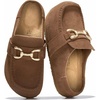 image:imageProject Cloud 100 Genuine Leather Clogs for Women NonSlip Loafers Holly  Slip On with Natural Cork Footbed Insole Loafers for Women  Non Slip and Lighweight Clogs amp Mules for Women FootwearTobacco Suede