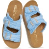 image:imageProject Cloud Comfortable Womens Sandals Platform Sandals for Women  Lightweight Plush Soft Insole Buckle Non Slip Durable Fashion Frayed Footwear Casual Beach Summer Everyday Style All Day WearBlue Twill  Light