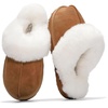 image:imageProject Cloud Genuine Leather FurLined NonSlip Clog Slippers for Women  Memory Foam Insole Indoor Outdoor Mule Shoes  Comfortable House Footwear Womens Slippers  FurLined Cold Weather EssentialsChestnut
