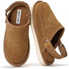 image:imageProject Cloud Kids Genuine Leather Clogs with Back Strap Little Goldstar  Memory Foam Insole Lightweight Easy On Sandals for Boys amp Girls Adjustable Fit Non Slip Outsole Comfortable Casual EverydayChestnut Suede