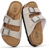 image:imageProject Cloud Kids Sandals 100 Genuine Leather Slides for Boys amp Girls  Natural Cork Footbed Non Slip Lightweight Water Resistant Sandals  Beach Footwear Sandals for Kids  Comfortable Kids SlidesDove Grey