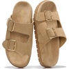 image:imageProject Cloud NonSlip Summer Slides for Women amp Lightweight Womens Sandals  Plush Soft Insole Lightweight Flat Sandals  NonSlip Outsole Soft amp Plush Insole Casual Footwear  Summer Slides for WomenLanura Beige Suede