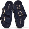 image:imageProject Cloud NonSlip Summer Slides for Women amp Lightweight Womens Sandals  Plush Soft Insole Lightweight Flat Sandals  NonSlip Outsole Soft amp Plush Insole Casual Footwear  Summer Slides for WomenLanura  Navy Suede