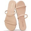 image:imageProject Cloud Summer Sandals for Women with Memory Foam Insole Transition  Memory Foam Insole Beach Flip Flops NonSlip Sole Lightweight Double Straps Summer Sandals for Women Everyday ComfortBeige Pu