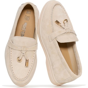 image:imageProject Cloud 100 Genuine Leather Girls Loafers amp Kids Shoes Little Iris  Lightweight Shoes for Girls Slip Resistant Loafers for Kids Memory Foam Insole Youth Footwear Easy Slip On Casual School WearLight Sand Suede