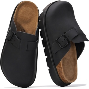 image:imageProject Cloud 100 Genuine Leather Platform Clogs for Women BentonChunky  Memory Foam Insole Arch Support NonSlip Platform Womens Clogs Lightweight and WaterResistant Durable Mules for WomenBlack Leather Mono