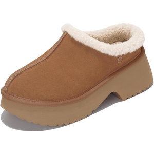 image:imageProject Cloud 100 Genuine Leather Platform Clogs for Women Johnna  Memory Foam Insole for Comfortability NonSlip and Durable Platform Womens Clogs Lightweight and WaterResistant Clog WomenChestnut Fur
