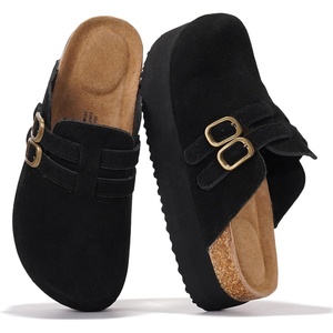 image:imageProject Cloud 100 Genuine Leather Platform Sandals Women Footwear  Comfortable Womens Slides Memory Foam Insole  Non Slip WaterResistant 3Strap Wedge Sandals for Women 2026Stephi  Black