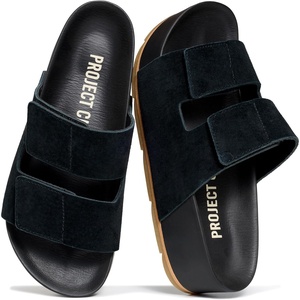 image:imageProject Cloud 100 Genuine Leather Platform Sandals Women Summer Wedges  100 Genuine Leather Plush Soft Insole Lightweight NonSlip Sole Beach Essentials Summer Wedge Sandals for WomenBlack