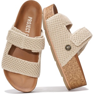 image:imageProject Cloud 100 Genuine Leather Platform Sandals Women Summer Wedges  100 Genuine Leather Plush Soft Insole Lightweight NonSlip Sole Beach Essentials Summer Wedge Sandals for WomenNatural Crochet