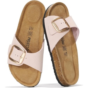 image:imageProject Cloud 100 Genuine Leather Sandals Women Comfortable Womens Slides  Slides for Women Beach Essential Lightweight Footwear with Memory Foam Insole Everyday Summer Sandals for WomenMykonos  Pink