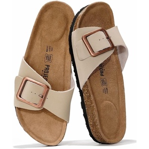 image:imageProject Cloud 100 Genuine Leather Sandals Women Comfortable Womens Slides  Slides for Women Beach Essential Lightweight Footwear with Memory Foam Insole Everyday Summer Sandals for WomenIbiza  Nude