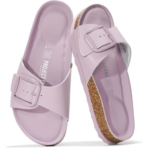 image:imageProject Cloud 100 Genuine Leather Sandals Women Comfortable Womens Slides  Slides for Women Beach Essential Lightweight Footwear with Memory Foam Insole Everyday Summer Sandals for WomenMykonos  Lilac