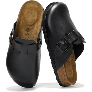 image:imageProject Cloud 100 Genuine Leather Slipons Footbed Clogs for Women Sandals  Memory Foam Arch Support Slippers for Women Trendy Slipons Womens Mules amp Clogs Sandals NonSlip Outsole for comfortBlack