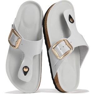 image:imageProject Cloud 100 Genuine Leather Thong Sandals amp Flip Flops for Women  Memory Foam Insole Womens Sandals  NonSlip Lightweight Comfortable Beach Footwear and Casual Everyday Summer Sandals WomenBlue  Bigger Buckle