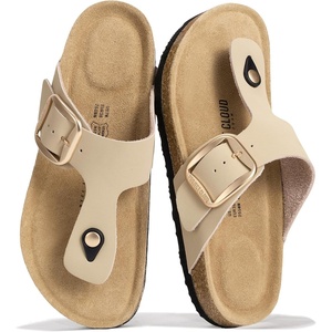 image:imageProject Cloud 100 Genuine Leather Thong Sandals amp Flip Flops for Women  Memory Foam Insole Womens Sandals  NonSlip Lightweight Comfortable Beach Footwear and Casual Everyday Summer Sandals WomenBeige  Bigger Buckle