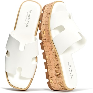 image:imageProject Cloud 100 Genuine Leather Wedge Platform Sandals for Women MILA  Soft Memory Foam Insole Wedge Sandals Women  NonSlip Outsole Comfortable Platform Design  Lightweight Womens SandalsWhite Leather