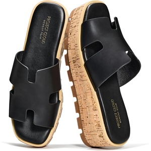 image:imageProject Cloud 100 Genuine Leather Wedge Platform Sandals for Women MILA  Soft Memory Foam Insole Wedge Sandals Women  NonSlip Outsole Comfortable Platform Design  Lightweight Womens SandalsBlack Leather